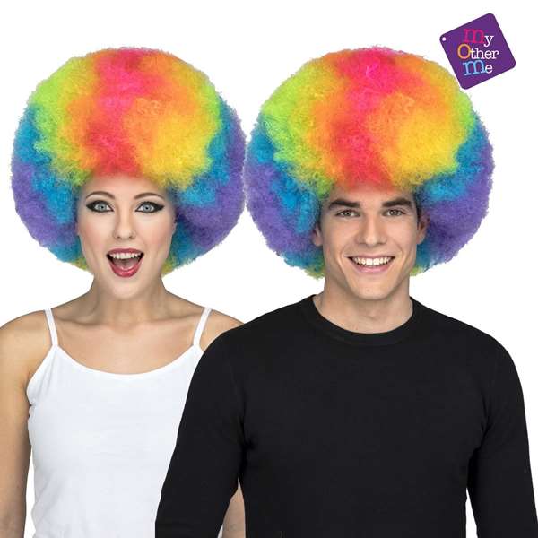 My Other Me Peluca Jumbo Multicolor Perruque grande multicolore 200 g - Produit multilingue (espagnol, anglais, français, italien, portugais, allemand)