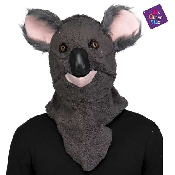 My Other Me - Masque Koala à mâchoire mobile taille unique - Version multilingue (espagnol, anglais, français, italien, portugais, allemand) - Multicolore