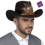 My Other Me - Sombrero vaquero - Chapeau de cowboy avec plumes marron - 59 cm