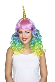 My Other Me Peluca Larga Unicornio - Perruque longue licorne multicolore