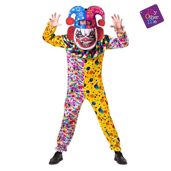 My Other Me Costume de clown adulte avec capuche 3D et masque intégral grande tête - Taille M