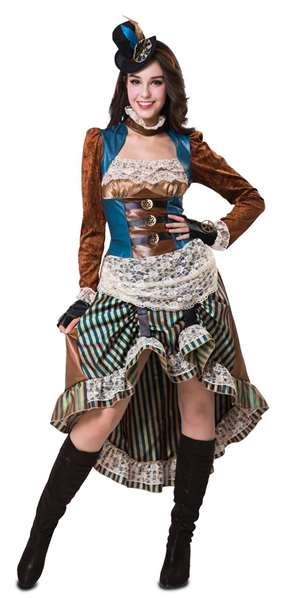 My Other Me - Costume Steampunk Fille - Taille S - Multicolore - Polyester 100% - Langues: Espagnol, Anglais, Français, Italien, Portugais, Allemand