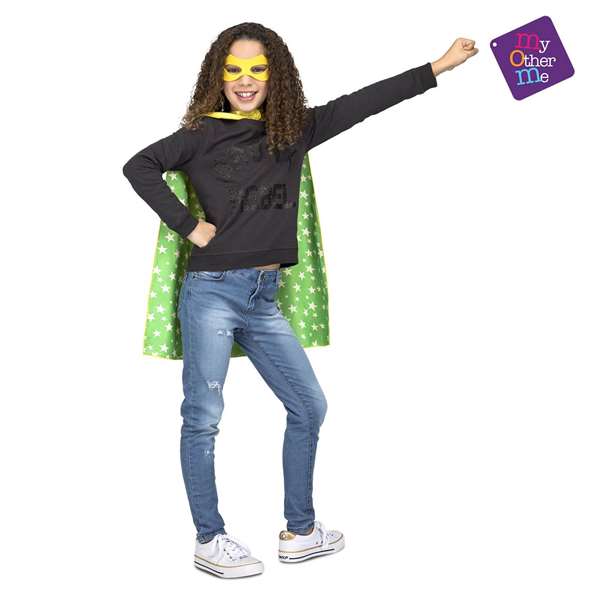 My Other Me Cape de Super Héros Jaune Motif Stars pour Enfant 3 à 6 Ans - 100% Polyester