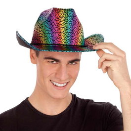 My Other Me Chapeau Cowboy Coloré Arc-en-ciel Taille Unique T/58 - Pour Enfants et Adultes - 100% Polyester