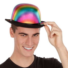 My Other Me - Bonnet arc-en-ciel (béret) pour adultes, multicolore, taille unique, 58 cm, 100% polyester