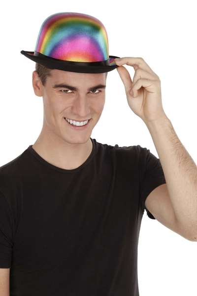 My Other Me - Bonnet arc-en-ciel (béret) pour adultes, multicolore, taille unique, 58 cm, 100% polyester