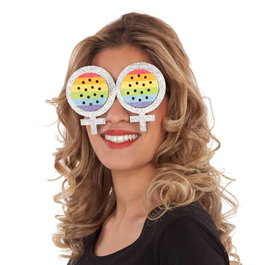 My Other Me Lunettes lesbiennes avec motif arc-en-ciel en PVC - Multicolore