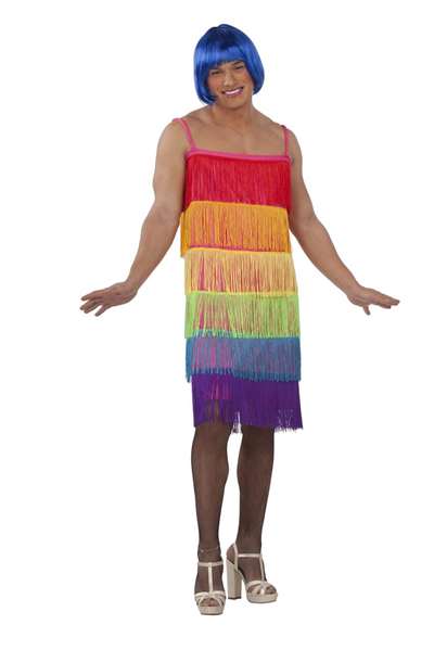 My Other Me Déguisement Robe à Franges Rainbow Multicolore Taille 54