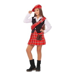 My Other Me Déguisement Écossaise avec Robe, Manteau, Sac et Béret - 7-9 ans