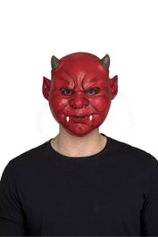 My Other Me Full Devil Latex Mask - Masque de Démon en Latex Taille Unique Adulte - Accessoire Déguisement