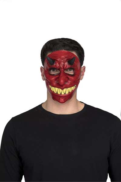 My Other Me 1/2 Devil Latex Mask Masque latex diable adulte unisexe multicolor My Other Me 1/2 Devil Latex Mask Masque latex diable adulte unisexe multicolor
