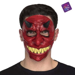 My Other Me 1/2 Devil Latex Mask Masque latex diable adulte unisexe multicolor