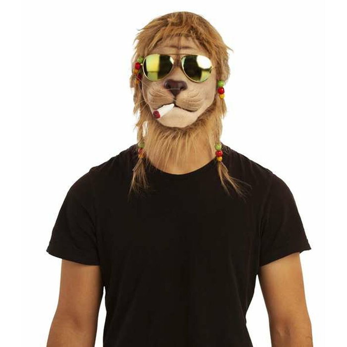 My Other Me Masque Lion avec Lunettes Marron