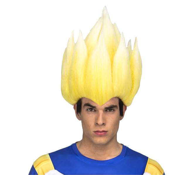 My Other Me - Perruque adulte de cosplay Saiyan Vegeta Dragon Ball Z - Taille unique - 100% Polyester - Jaune - Version multilingue