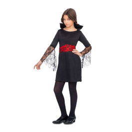 My Other Me Déguisement Vampiresse en Dentelle 5-6 Ans avec Robe et Ceinture