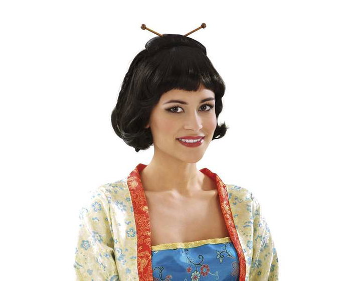 My Other Me - Peluca japonesa - Perruque japonaise pour déguisement, Multicolor - Produit disponible en espagnol, anglais, français, italien, portugais, allemand