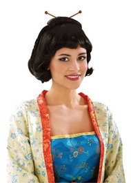 My Other Me - Peluca japonesa - Perruque japonaise pour déguisement, Multicolor - Produit disponible en espagnol, anglais, français, italien, portugais, allemand