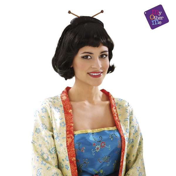 My Other Me - Peluca japonesa - Perruque japonaise pour déguisement, Multicolor - Produit disponible en espagnol, anglais, français, italien, portugais, allemand