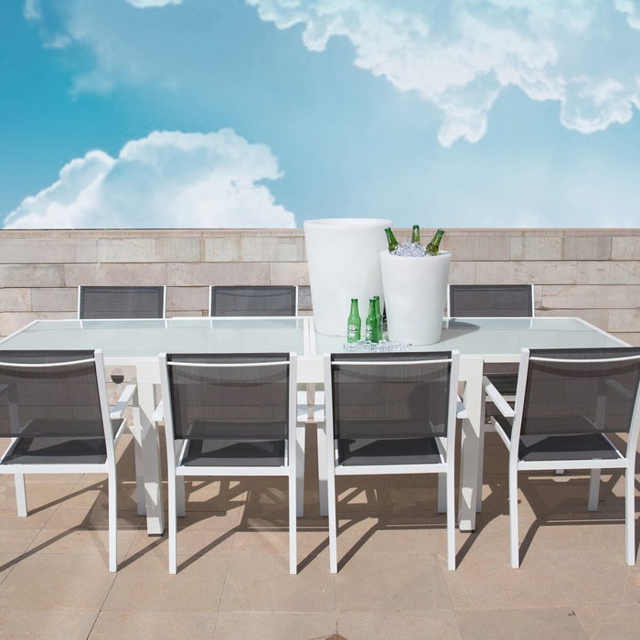 BigBuy Home Table extensible Thais 80 x 80 x 74 cm Aluminium