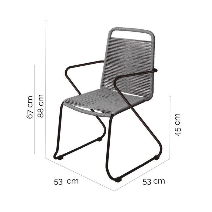 BigBuy Home Chaise de jardin Antea Corde Noir BigBuy Home Chaise de jardin Antea Corde Noir