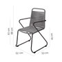 BigBuy Home Chaise de jardin Antea Corde Noir