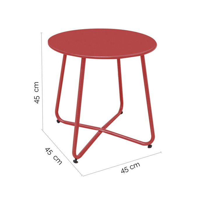 BigBuy Home Table d'appoint Luna Rouge Acier 45 x 45 cm BigBuy Home Table d'appoint Luna Rouge Acier 45 x 45 cm