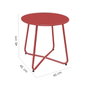 BigBuy Home Table d'appoint Luna Rouge Acier 45 x 45 cm