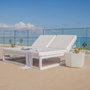 BigBuy Garden Chaise longue Luana Double 180 x 200 x 43 cm Blanc Gris acier