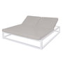 BigBuy Garden Chaise longue Luana Double 180 x 200 x 43 cm Blanc Gris acier