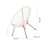 Chaise de jardin Acapulco 73 x 80 x 85 cm Rouge Blanc Rotin
