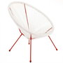 Chaise de jardin Acapulco 73 x 80 x 85 cm Rouge Blanc Rotin