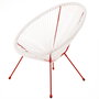 Chaise de jardin Acapulco 73 x 80 x 85 cm Rouge Blanc Rotin