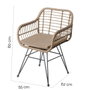 BigBuy Home Chaise de jardin Ariki en rotin synthétique et acier Graphite