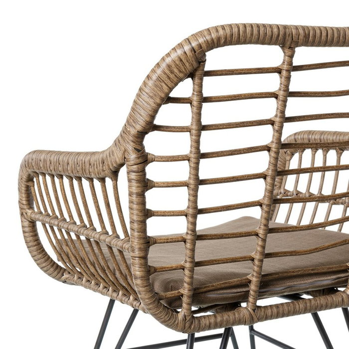 BigBuy Home Chaise de jardin Ariki en rotin synthétique et acier Graphite