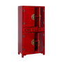 Buffet ORIENTE Rouge Doré Bois Fer Bois MDF 63 x 33 x 131 cm