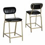 BigBuy Home Tabouret Noir et Doré