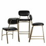 BigBuy Home Tabouret Noir et Doré