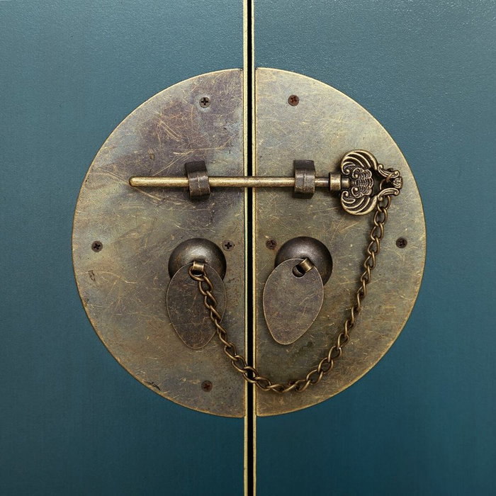 Meuble d'Entrée ORIENTE Bleu Doré 63 x 26 x 80 cm