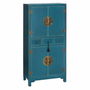 Buffet ORIENTE Bleu Doré Fer Bois MDF 63 x 33 x 131 cm
