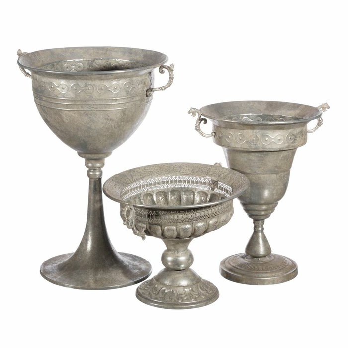 BigBuy Home Vase 61 x 51,5 x 77 cm Métal Argent BigBuy Home Vase 61 x 51,5 x 77 cm Métal Argent