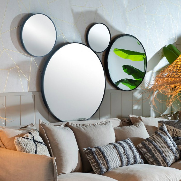 BigBuy Home Miroir mural Noir 40 x 2,8 x 40 cm