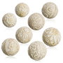 BigBuy Home Balles Décoration Doré Blanc 10 x 10 x 10 cm (8 Unités)