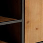 BigBuy Home Meuble de télévision CÉSARE 150 x 40 x 49 cm Noir Métal Bois Marron