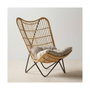 BigBuy Home Fauteuil en Fibre naturelle Noir et Naturel