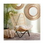 BigBuy Home Fauteuil en Fibre naturelle Noir et Naturel