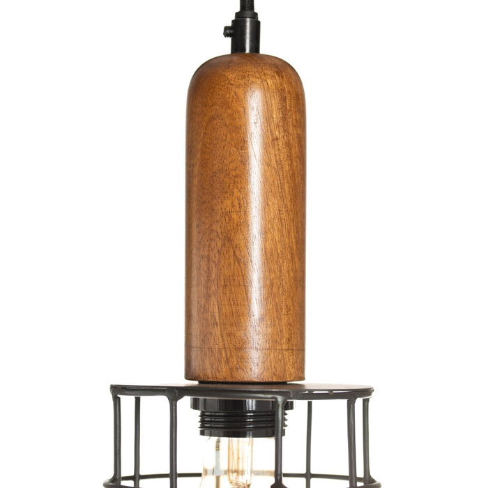 BigBuy Home Suspension Naturel Doré en Bois de Manguier et Fer BigBuy Home Suspension Naturel Doré en Bois de Manguier et Fer