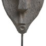 BigBuy Home Figurine Décorative Masque Gris