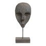 BigBuy Home Figurine Décorative Masque Gris