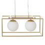 BigBuy Home Suspension 45 x 20 x 20 cm Verre Doré Métal Blanc