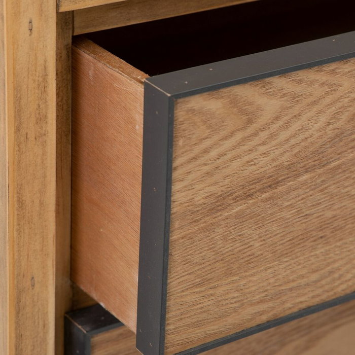 BigBuy Home Buffet SPIKE Noir et Naturel